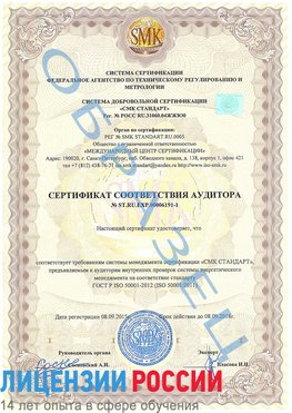 Образец сертификата соответствия аудитора №ST.RU.EXP.00006191-1 Астрахань Сертификат ISO 50001