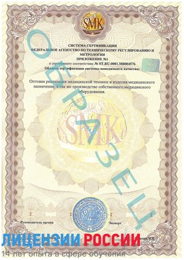 Образец сертификата соответствия (приложение) Астрахань Сертификат ISO 13485