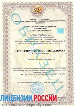 Образец сертификата соответствия аудитора №ST.RU.EXP.00005397-3 Астрахань Сертификат ISO/TS 16949